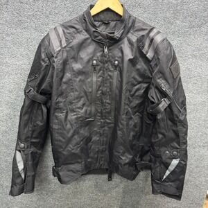 Nomad USA Mens Black Motorcycle Jacket XL Cordura Water Resistant Zip Pockets